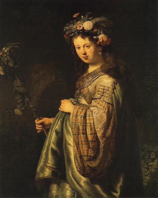 REMBRANDT Harmenszoon van Rijn Saskia as Flora china oil painting image